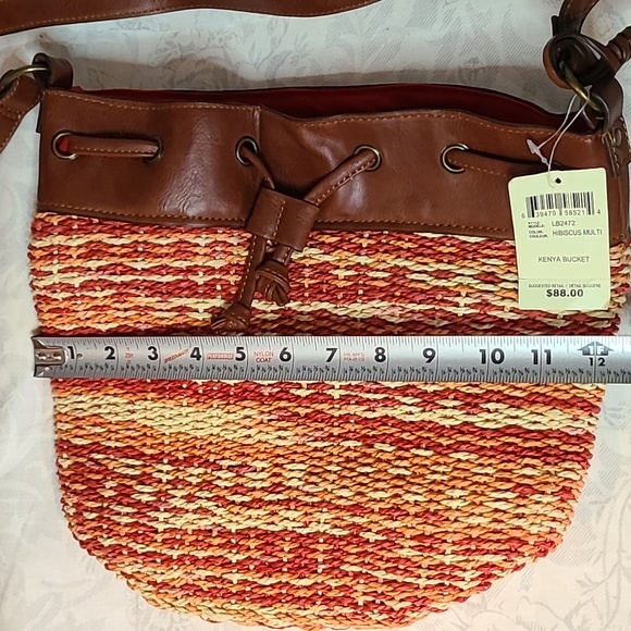 Lucky Brand Kenya Straw Bucket Bag NWT - Picture 3 of 9